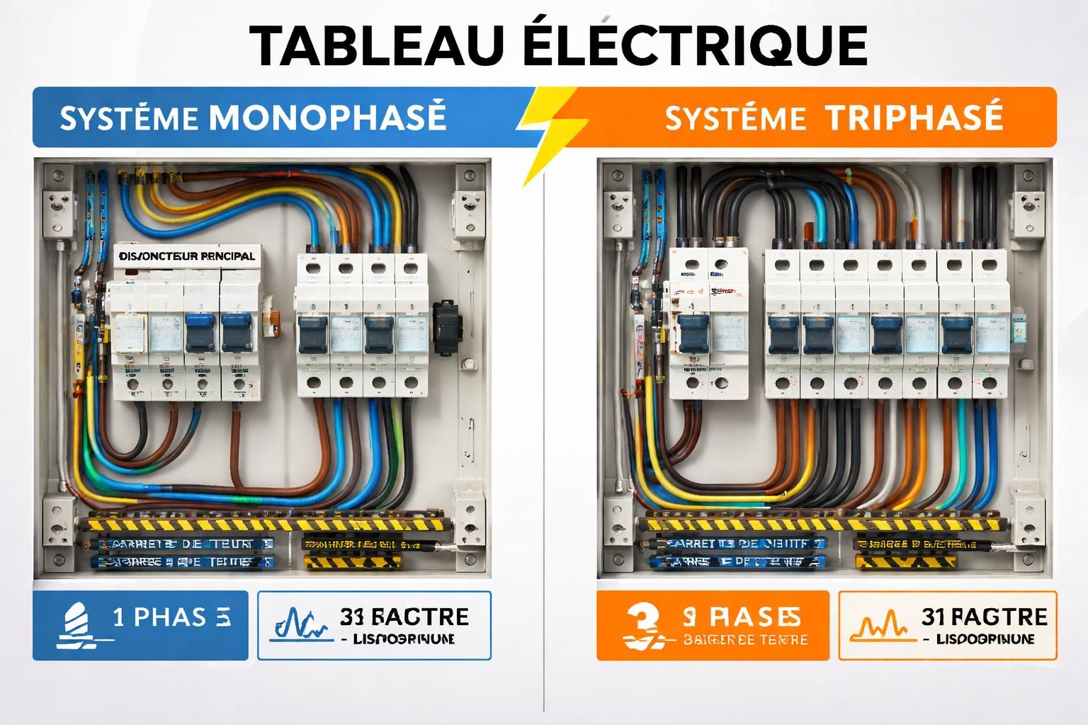 découvrez comment choisir entre un système monophasé ou triphasé en fonction de vos besoins électriques pour une installation adaptée et efficace.