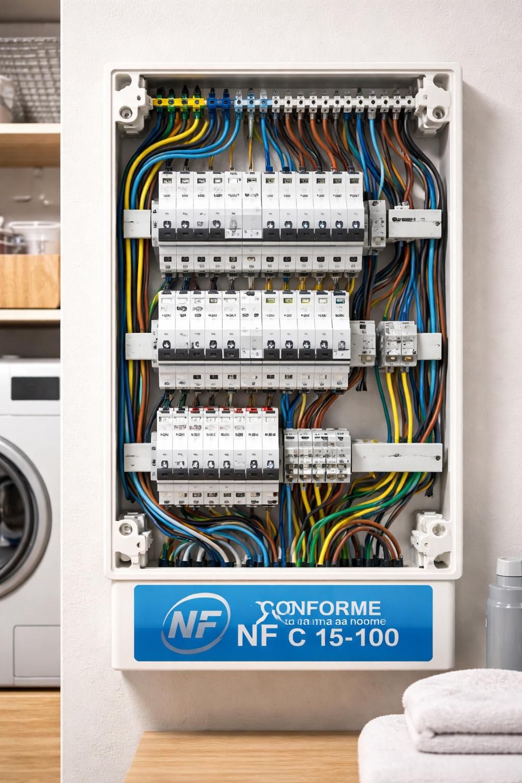 découvrez les exigences à respecter en 2026 selon la norme nf c 15-100 pour aménager une buanderie conforme, sûre et efficace.